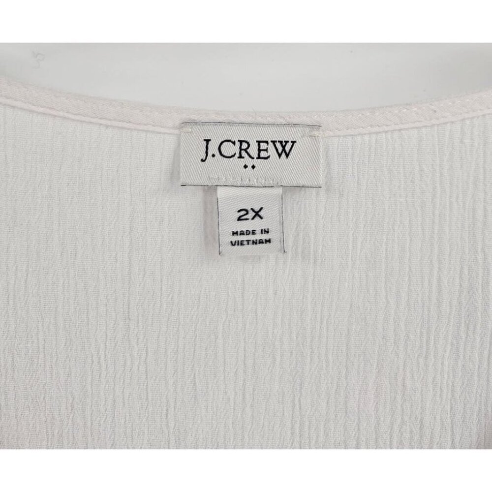 J. Crew Swim Cover Up Tunic White Tassels Gauze Vacation Beach/Womens 2XL - Picture 2 of 4